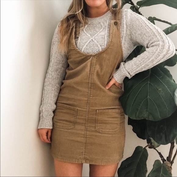 Tan Corduroy Jumper Dress 